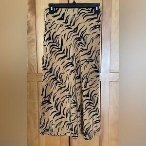 Madewell Silk Midi Slip Skirt in Tiger Stripe